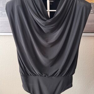 Express Women's Black Cowl Neck Bodysuit